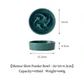 Gamelle anti-glouton en céramique bleu foncé avec motif d'étoiles, diamètre de 16cm - Moyenne Gamelle Anti-Glouton Météore (Vert Foncé)