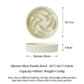 Grande gamelle anti-glouton en céramique crème avec motif étoile filante et 850ml - Grande Gamelle Anti-Glouton Météore (Blanc Crème)