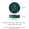 Gamelle anti-glouton en céramique vert foncé pour animaux, motif étoile, capacité 850ml - Grande Gamelle Anti-Glouton Météore (Vert Foncé)