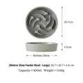 Grand bol anti-glouton en céramique grise pour animaux avec motif os et 850ml - Grande Gamelle Anti-Glouton Météore (Gris)