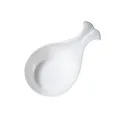 Minimalist whale tail white ceramic sauce dish with polished whale shape handle - Small (Whale Bowl)