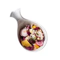 White whale tail ceramic sauce dish filled with fresh vegetable salad on white background - Large (Whale Bowl)