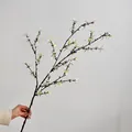 Single white winter jasmine branch artificial flower for minimalist home vase decor - White