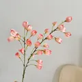 Artificial pink Physalis flower branch with silk buds for home living room decoration - Coral Pink