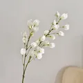 Elegant white faux Chinese lantern flower branch for modern home decoration - White