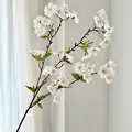 Branche de cerisier artificiel blanc pur avec tiges brunes réalistes pour déco - Blanc