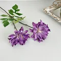 Realistic double-headed purple dahlia faux flowers for home decor and photography - Purple
