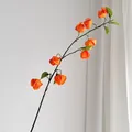 Zweig einer orangefarbenen künstlichen Physalis-Lampionpflanze für Wohnkultur - Hellorange