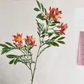 Künstlicher Blumenzweig mit orange-rosa Farbverlauf für dekorative Vasenarrangements - Sonnenuntergang Orange