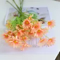 Ramo de margaritas artificiales rosa melocotón con 5 cabezas para decoración de hogar - Champán