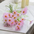 Ramo de margaritas artificiales rosas realistas para decoración de interiores - Rosa