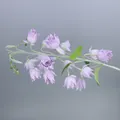 Detail of lavender silk lily of the valley with realistic flocked stems and small green buds - Purple