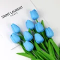 Ramo realista de tulipanes azules de PU para decoración de interiores de estilo nórdico - Azul cielo