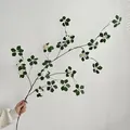 Rama de loto artificial estilo zen con pequeñas flores blancas para decoración interior - Estilo Largo (119cm) / Blanco