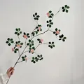 Rama de flores rosas artificiales con hojas de trébol para decoración estilo zen - Estilo Largo (119cm) / Rosa