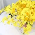 Levendig geel kunstmatig Oncidium orchideebosje voor huis- en bruiloftsdecoratie - 5 Takken Lang Geel