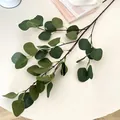Artificial green eucalyptus branch with silk money leaves for wedding floral arrangement - Green