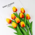 Mini tulipán artificial de PU con degradado naranja y amarillo para decoración hogar - Naranja Atardecer