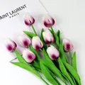Set de 8 tulipanes de PU degradado púrpura de estilo nórdico para decoración del hogar - Blanco Violeta