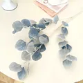 Artificial silver dollar eucalyptus leaf spray in dusty blue for wedding floral arrangements - Light Blue