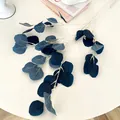 Faux eucalyptus branches in gradient blue with textured leaves for modern home decor - Dark Blue