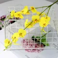 Levendige gele Oncidium orchidee met vijf takken voor huisdecoratie en bruiloften - 3 Takken Kort Geel