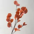 Artificial apple eucalyptus branch with decorative orange red autumn leaves for decor - Apricot Pink