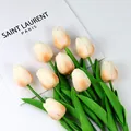Ramo de 9 tulipanes artificiales de PU en degradado crema para decoración nórdica - Champaña Claro