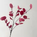 Artificial eucalyptus branch in deep red color for wedding decor and floral arrangement - Autumn Red