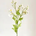 Artificial chamomile flower spray with white petals and yellow centers for home decor - White