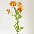 Artificial chamomile daisies bouquet with orange gradient petals and green leaves - Orange