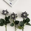 Three premium grey-purple and cream white artificial silk roses for home decor - Gradient Black