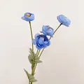 Artificial Persian Buttercup in light blue with 4 flower heads for home decoration - Blue