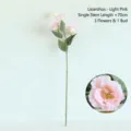 Single stem of light pink artificial Eustoma flower with three blooms and one bud - Light Pink