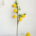 Artificial lemon branch with 5 yellow fruits and green leaves for home decor - Lemon Branch