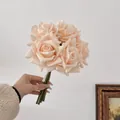 Elegante bouquet di rose artificiali champagne per decorazioni domestiche e matrimoni - 1 Grappolo Di Champagne