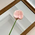 Artificial 3D printed pink anthurium flower with green stem for home floral decoration - Pink