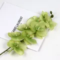 Ramo di orchidea artificiale verde con petali di seta per decorazioni domestiche - Verde Autunno