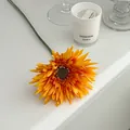 Artificial orange gerbera daisy flower with green core for minimalist home decoration - Orange