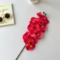 Ramo di orchidea farfalla magenta realistico per decorazioni con otto fiori - Rosa Primaverile Rossa