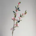 Single long stem artificial camellia with pink blossoms for home and wedding decor - Light Pink