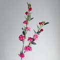 Realistischer künstlicher Wildkamelienzweig mit rosa und dunkelroten Blüten und Knospen - Fuchsia