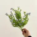 Artificial Gypsophila bouquet featuring blue and white flowers for home decoration - Blue