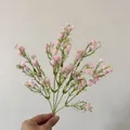 Handheld light pink artificial babys breath bouquet with five stems for home wedding decor - Pink
