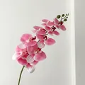Single stem of luxury 9-head pink phalaenopsis orchid artificial flower with soft petals - Peach Pink