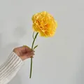 Gambo di garofano giallo artificiale realistico con petali folti per addobbi floreali - Giallo