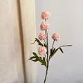 Pink artificial pompon chrysanthemum flower branch with five heads for home decoration - Autumn Pink