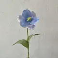 Artificial brownie tulip in gradient blue with lifelike silk texture and green stem - Light Blue