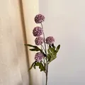 Tallo de 5 flores de dalias púrpuras artificiales con hojas para decoración del hogar - Púrpura Otoñal