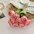 Dunkelrosa künstliche Tulpenstrauß mit 10 Stielen für Haus und Hochzeitsdeko - Dunkelrosa
